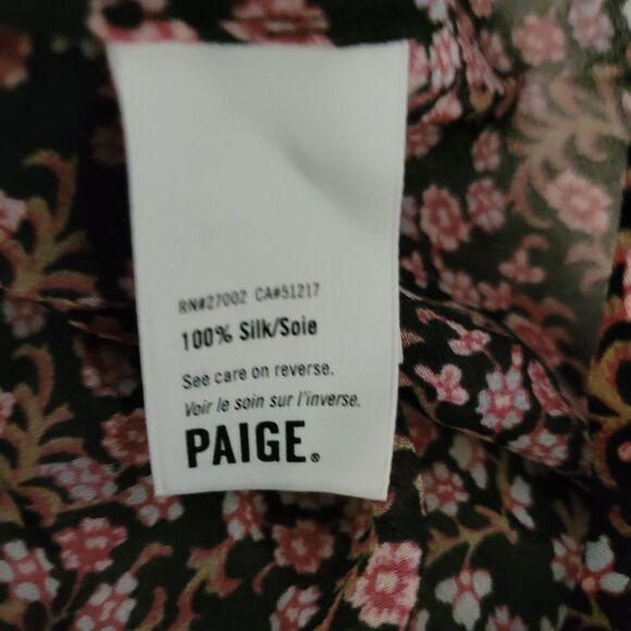 Paige Top Shirt Womens Size XS Silk Ditsy Floral Boho Romantic Long Sleeve - Picture 7 of 7